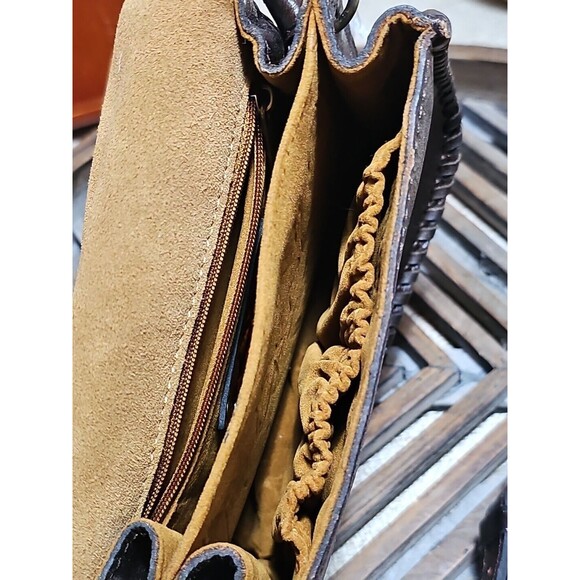 Patricia Nash Finch Leather Crossbody Bag Purse White Exotic Cat Brand New - Picture 9 of 10